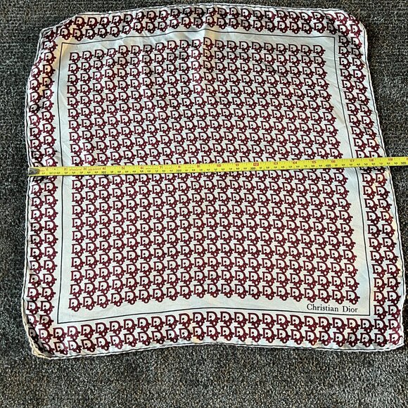 Vintage Christian Dior Silk Monogram Pocket Square Handkerchief - Picture 13 of 15